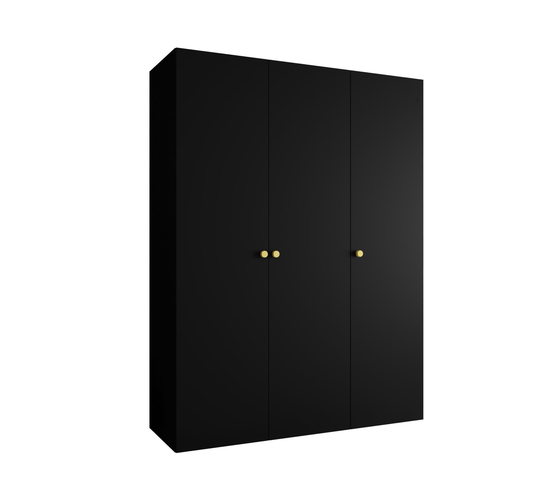 Šatní skříň 150 cm Parna 1 (černá + zlatá)