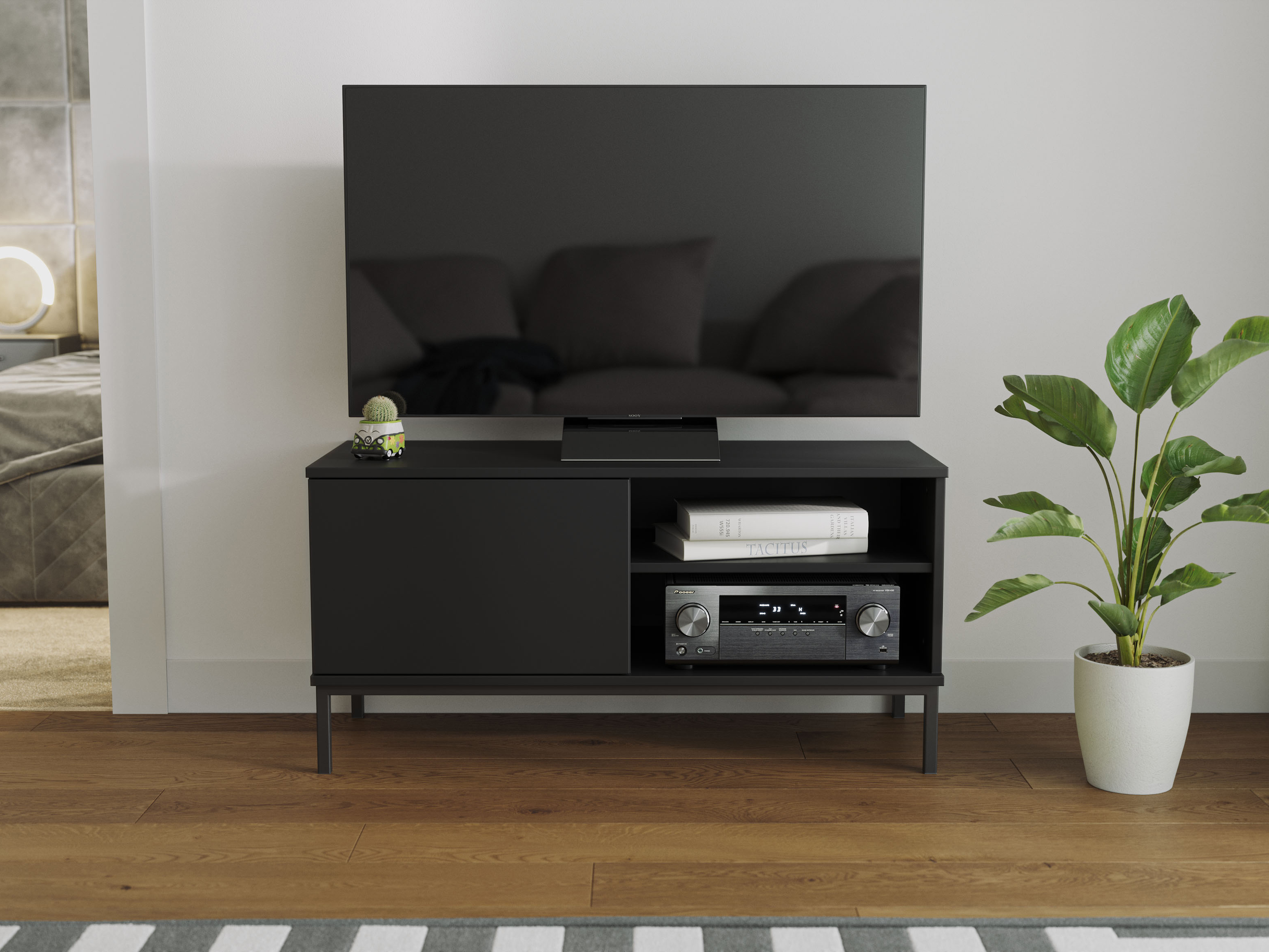 Tv stolek Quebec 1D (černá matná)