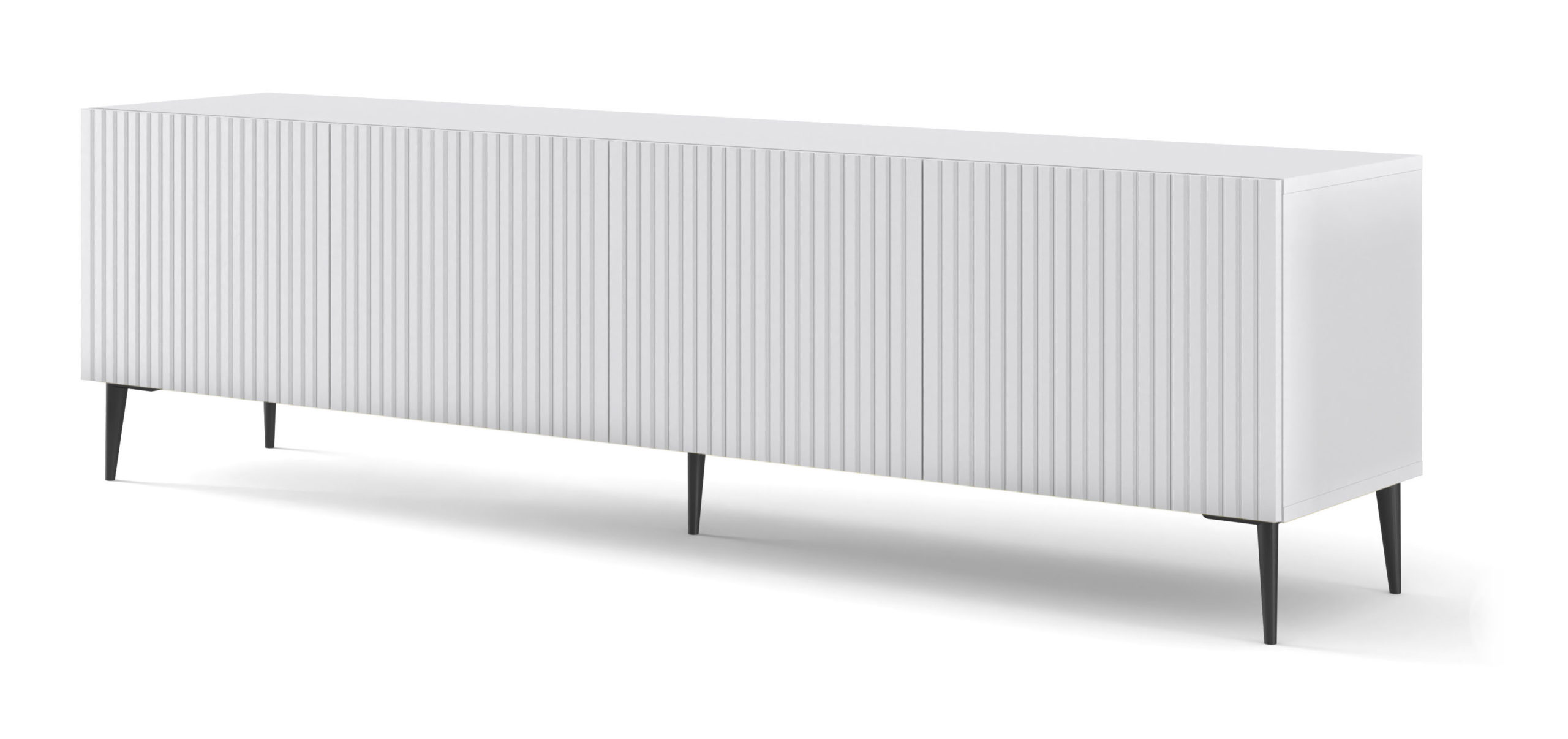 TV skříňka/stolek C 4D 200 Rowanna (bílá lesklá + černá)