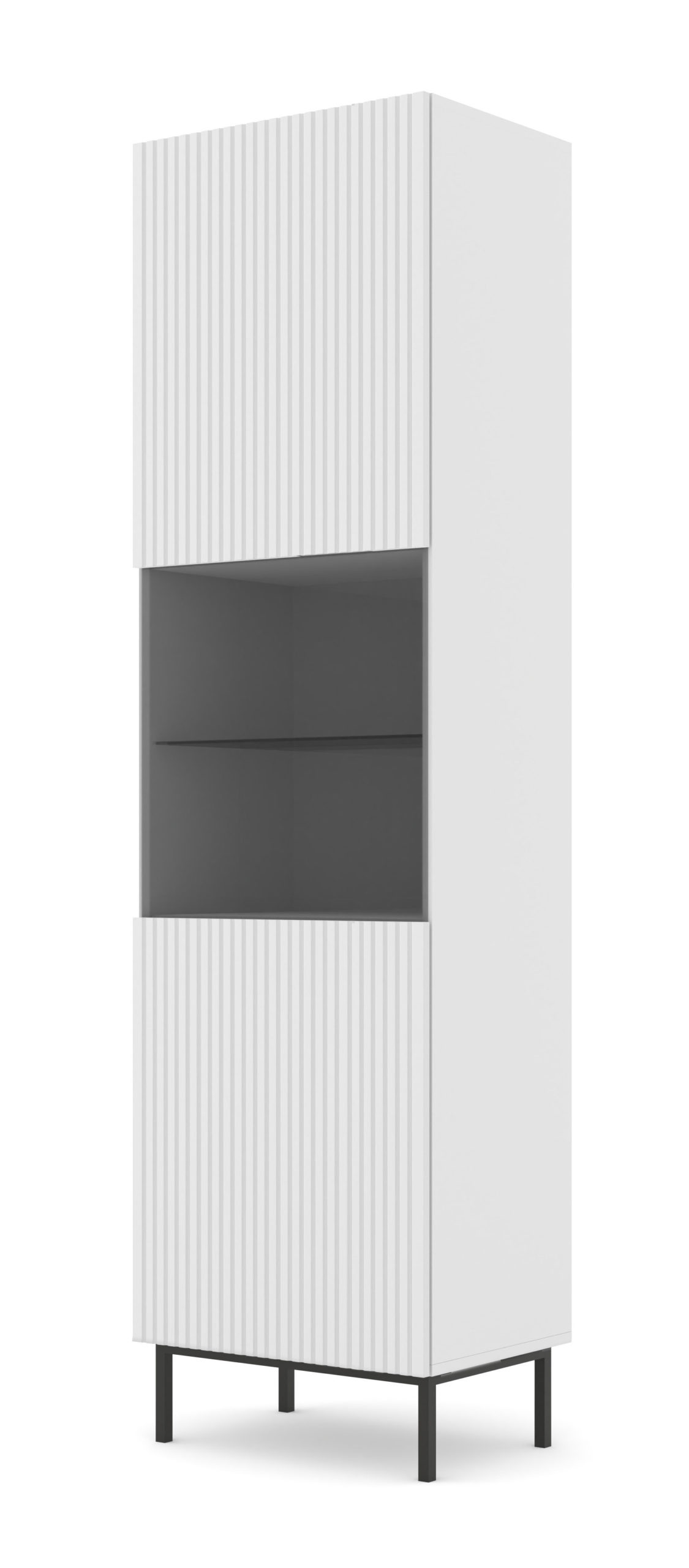 Vitrína 1DS Rowanna (bílá + černá)