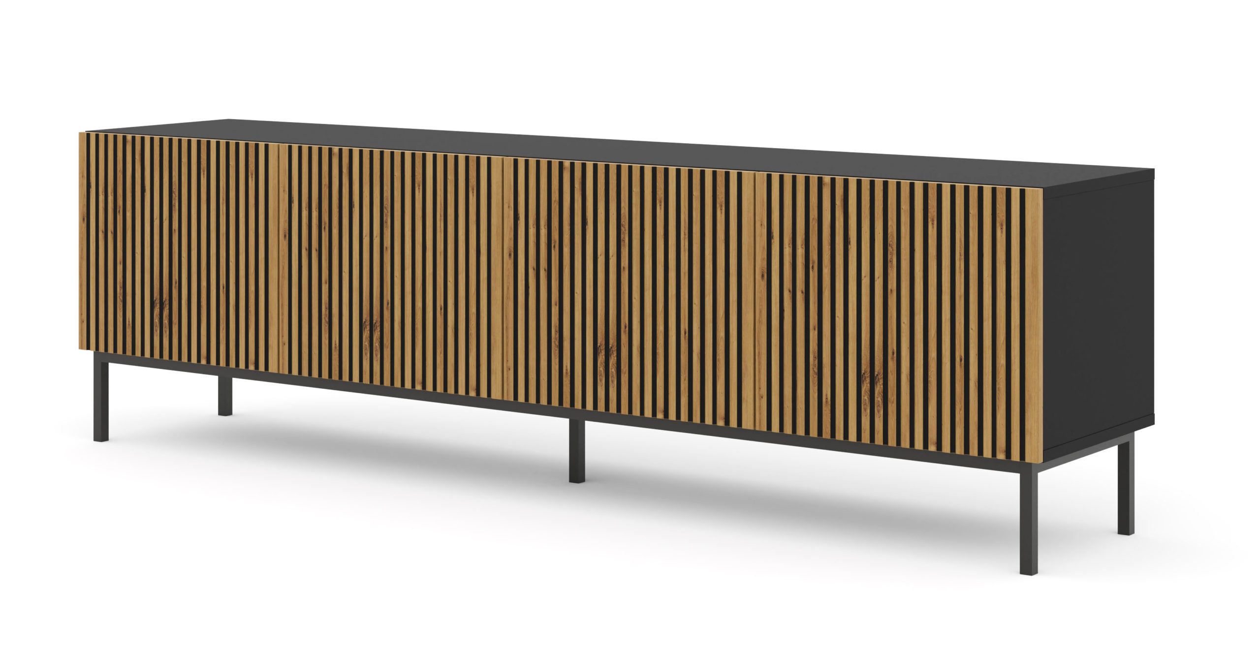 TV skříňka/stolek F 4D 200 Rowanna (černá + dub artisan)