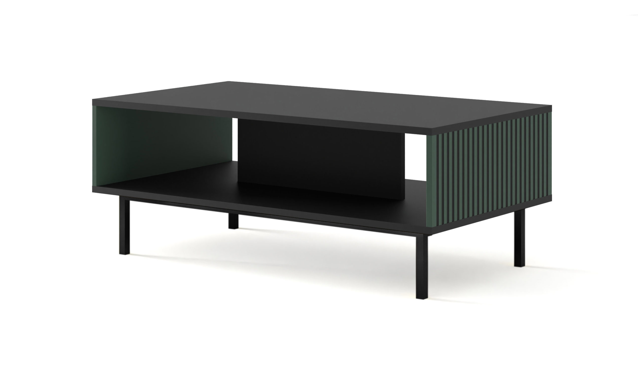 Konferenční stolek F Rowanna (černá + tmavě zelená)