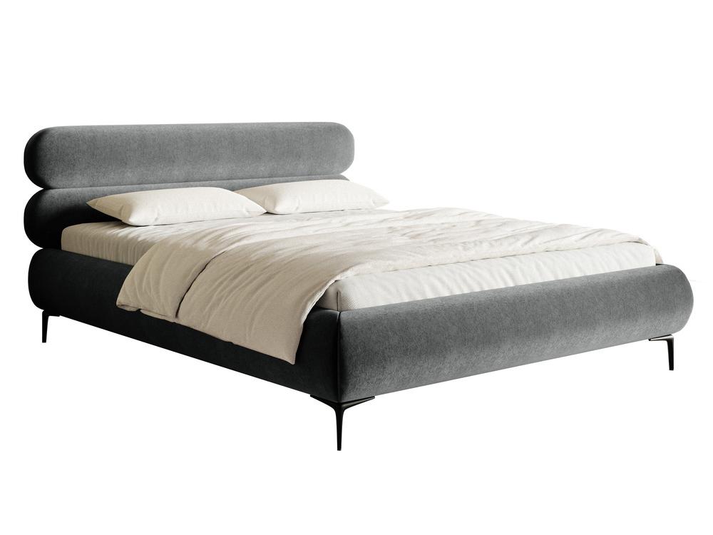 Manželská postel 180 cm Rirri (s roštem) (s úl. prostorem) (šedá + černá)