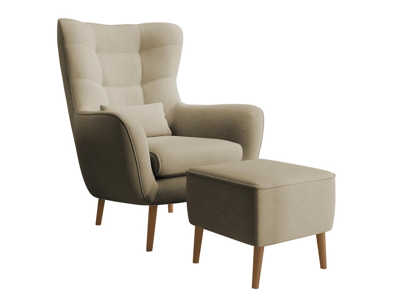 Křeslo s podnožkou Veneza VZ2 (béžová + buk)