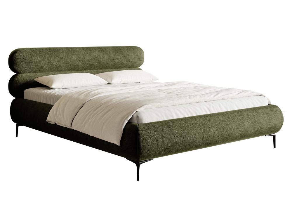 Manželská postel 160 cm Rirri 160 (s roštem) (s úl. prostorem) (olivová + černá)