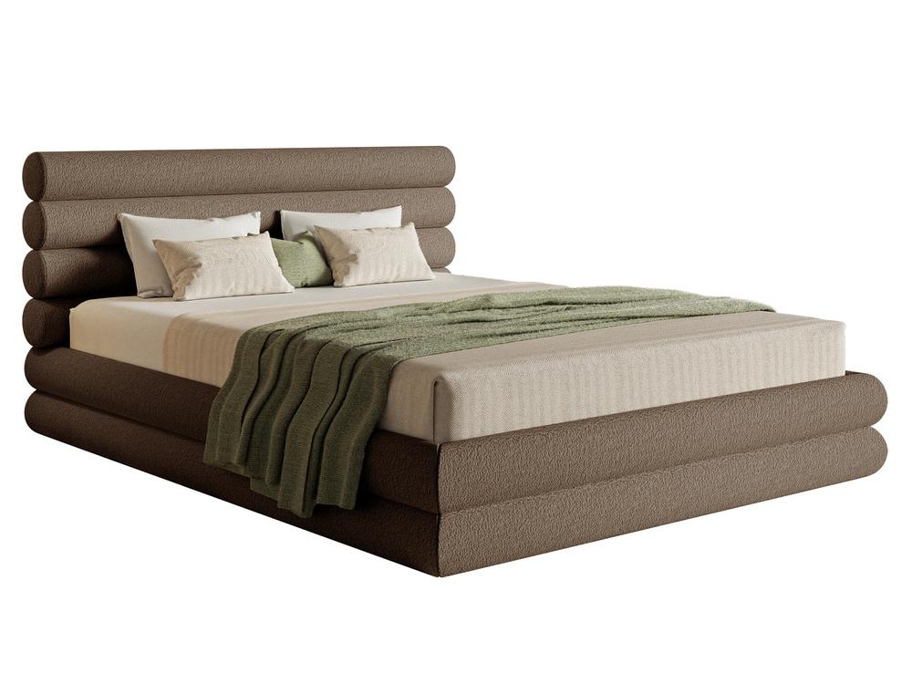 Manželská postel 140 cm Buffalo 140 (s roštem) (s úl. prostorem) (béžová + černá)