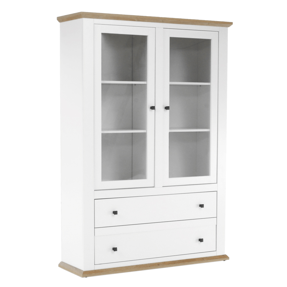 Vitrína Leoras MZ5 (bílá + dub grand)