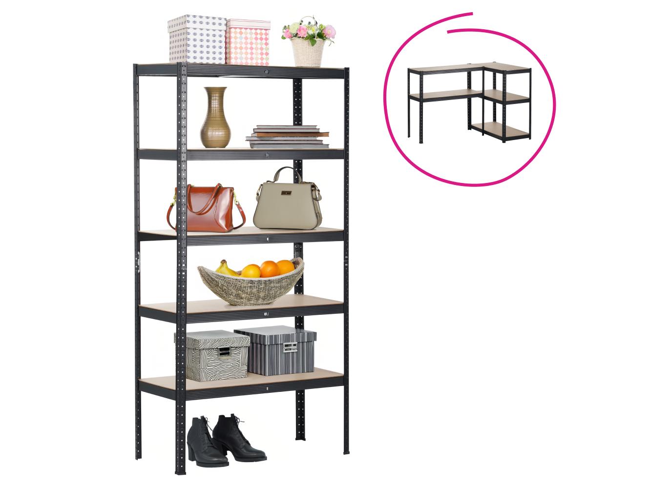 Regál Reden (dub + černá)