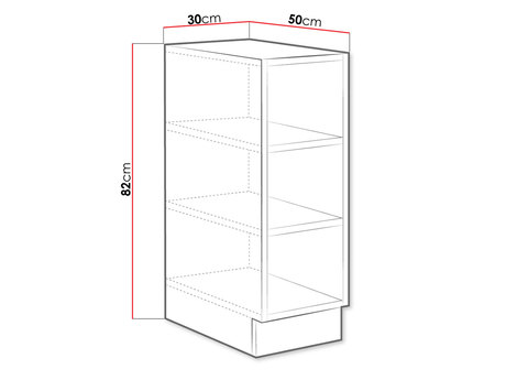Dolní kuchyňský regál Vintageline 30 D OTW BB (bílá)