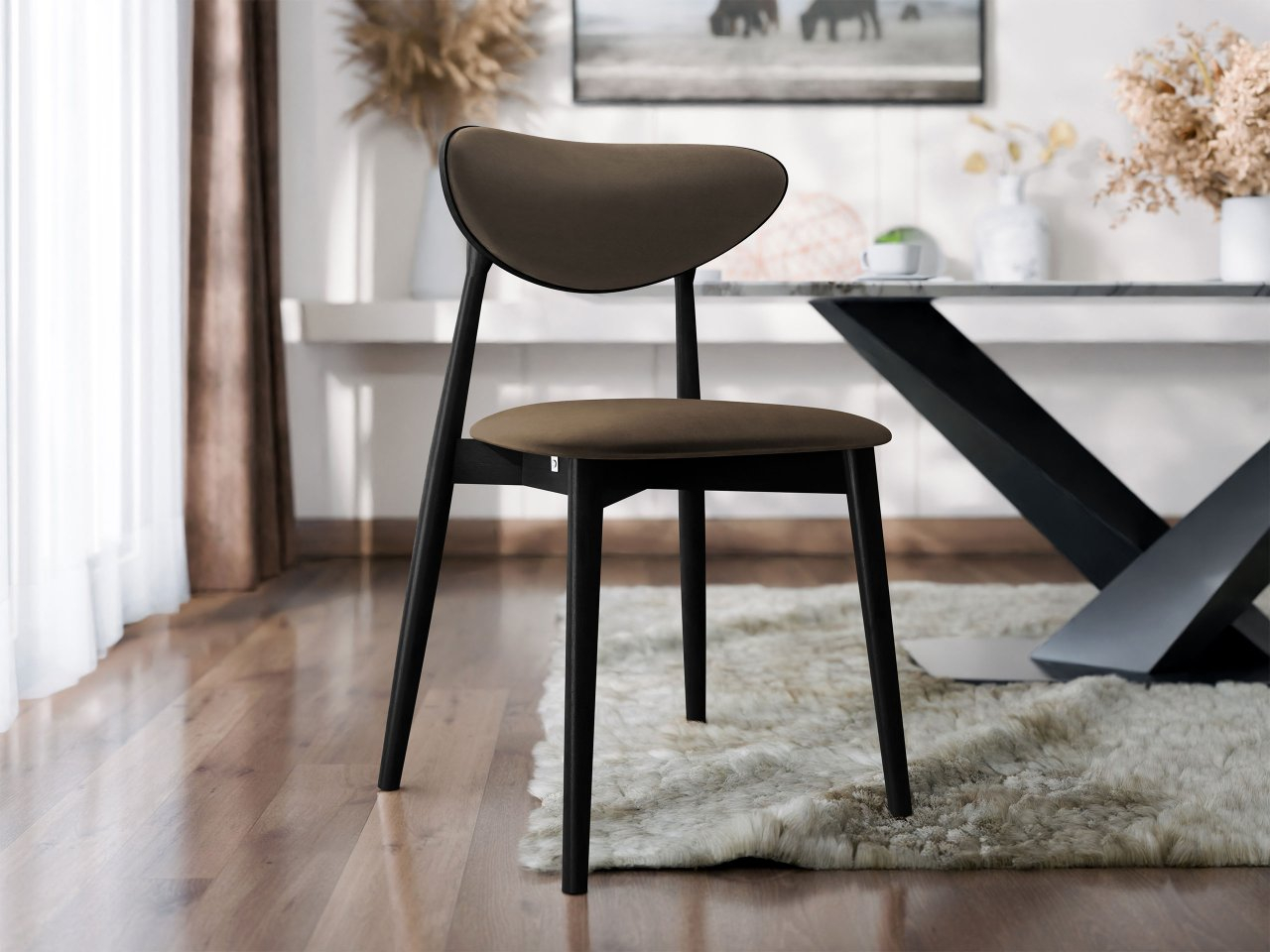 Jídelní židle KD 65 C (černá + modrá)