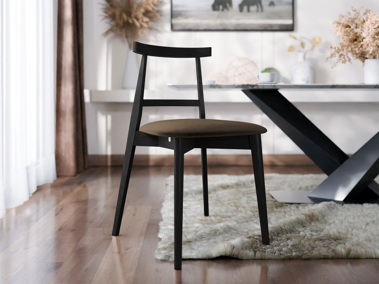 Jídelní židle KD 71 (buk + hnědá)