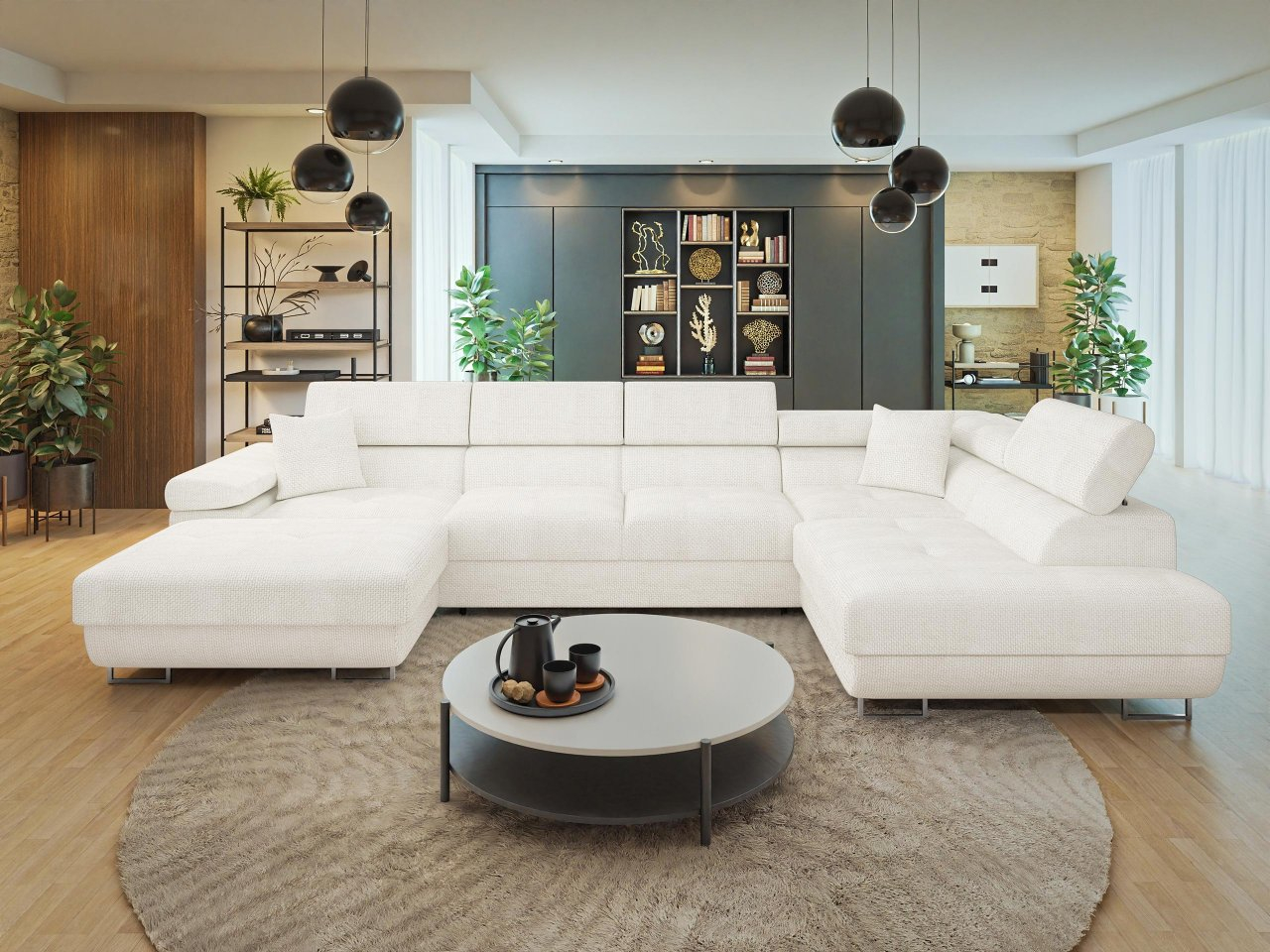 Rohová sedačka U Terazuro Bis (krémová) (s úl. prostorem) (P)