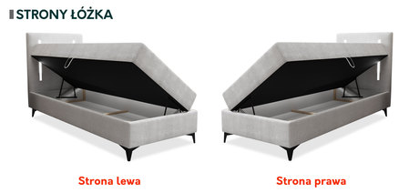 Jednolůžková postel 80 cm Hebara 1 (šedá) (s roštem a matrací) (s úl. prostorem) (L)