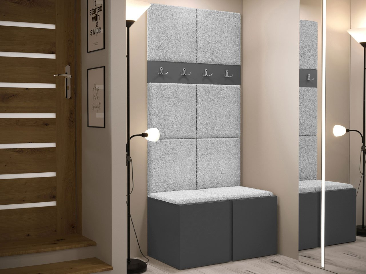 Předsíň Tovenaz IV (grafit + šedá)