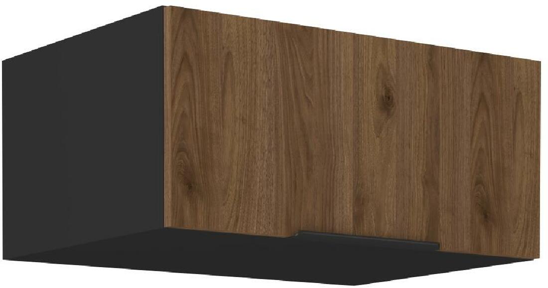 Horní kuchyňská skříňka Manana 80 NAGU 36 1F (korpus: černá matná + fronta: ořech okapi)