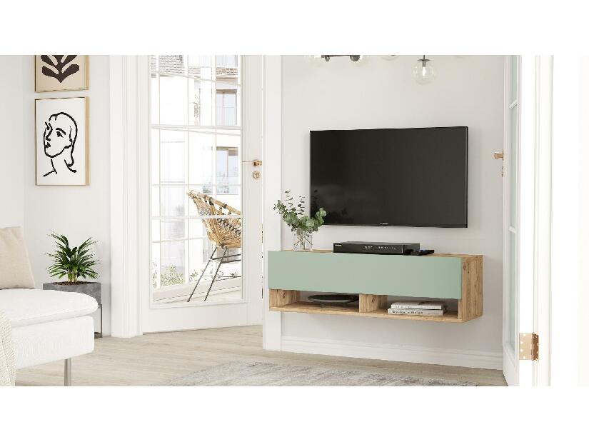  TV stolek/skříňka France 13 (borovice atlantická + zelená)