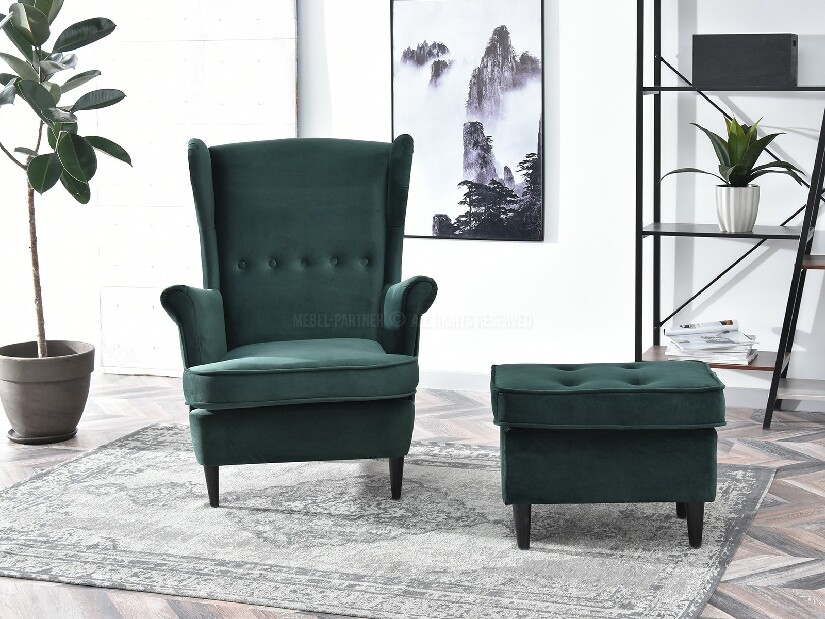 Křeslo ušák Margis (zelená)