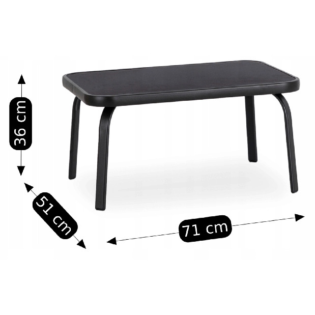 Zahradní set Magro (černá) (pro 4 osoby)