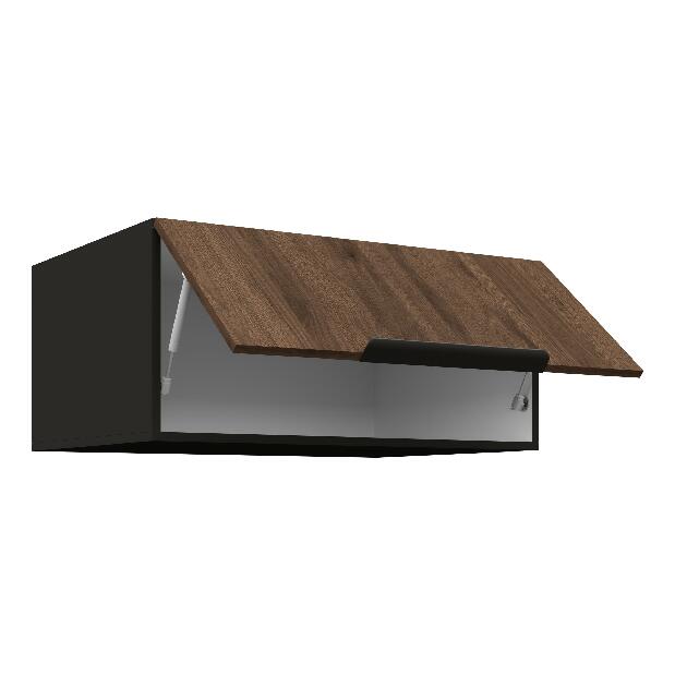 Horní kuchyňská skříňka Manana 80 NAGU 36 1F (korpus: černá matná + fronta: ořech okapi)