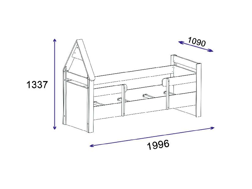 Jednolůžková postel 100 cm Nilili 5 (borovice atlantická + antracit) (s roštem)