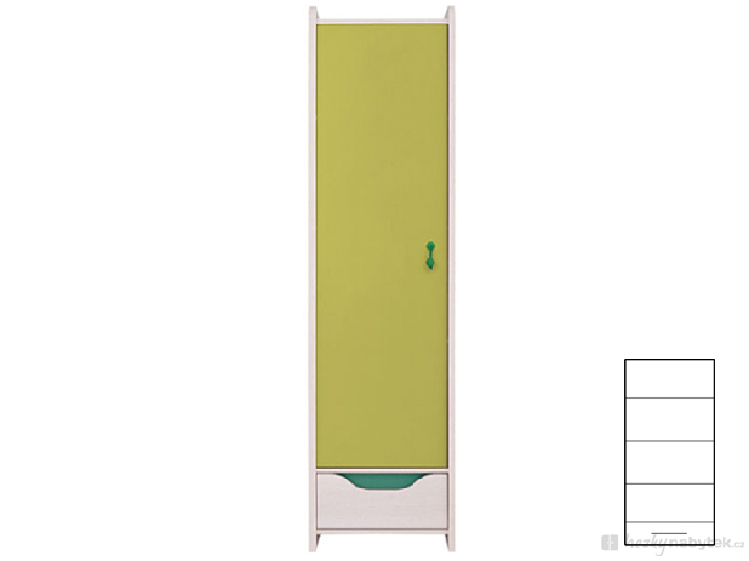 Policová skříň BRW Hihot REG1D1S