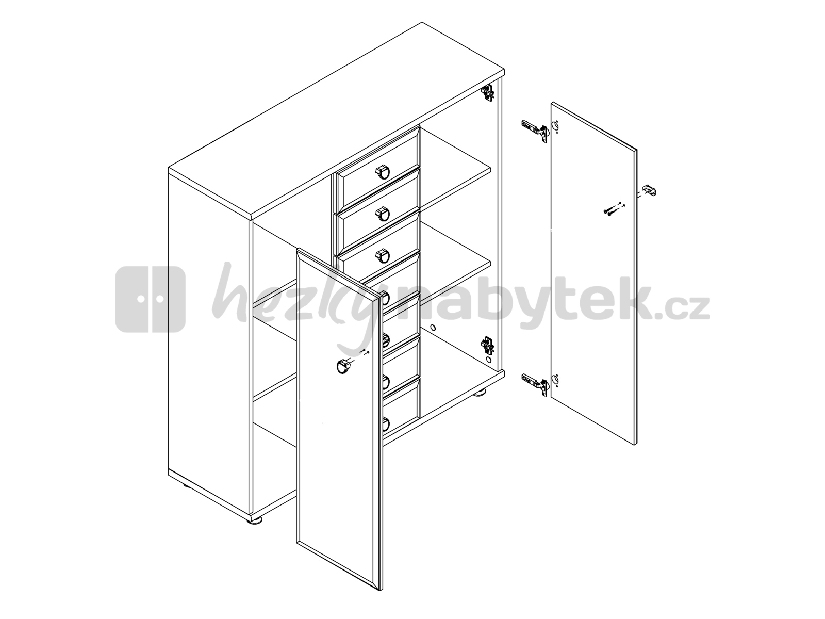 Komoda BRW XXI D7S/10/10