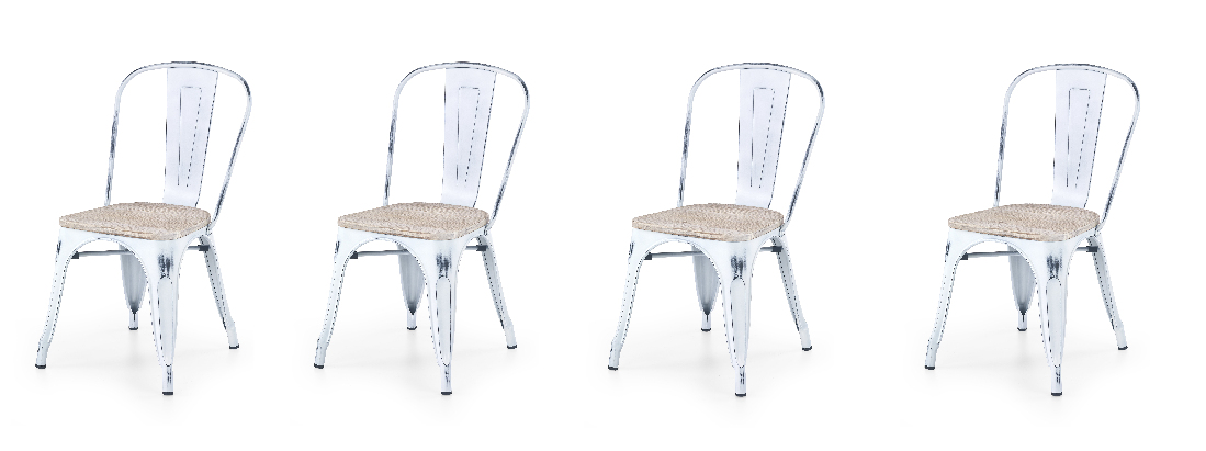 Jídelní židle K204 (bílá + kov) (4ks.) *výprodej