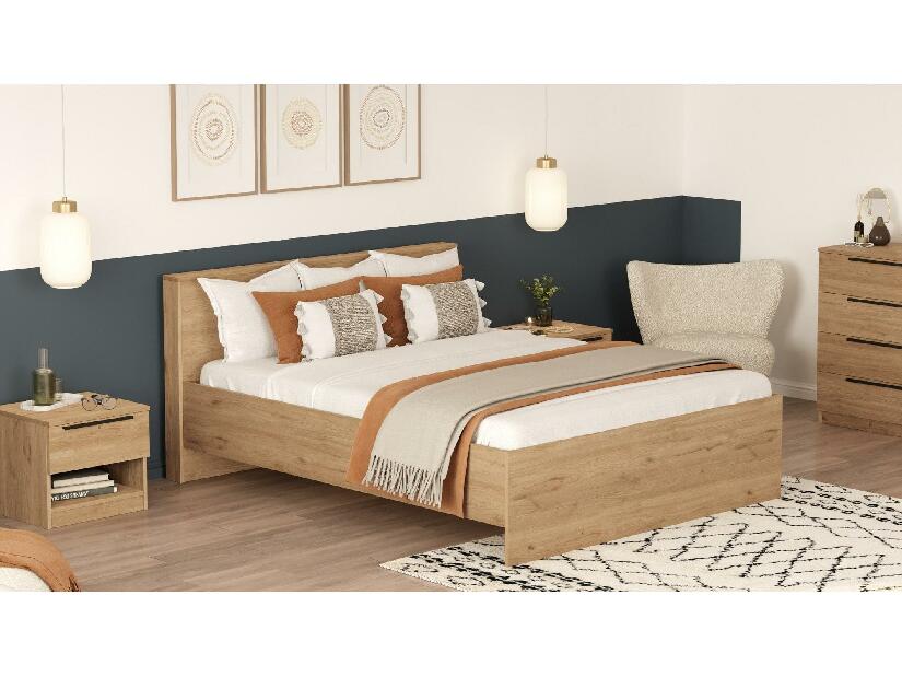 Manželská postel 200 cm Lomboretta 2 (bez roštu) (ořech)