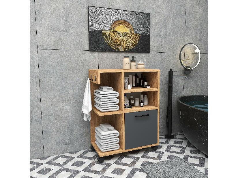 Koupelnová skříňka Rebooke (borovice atlantická + antracit)