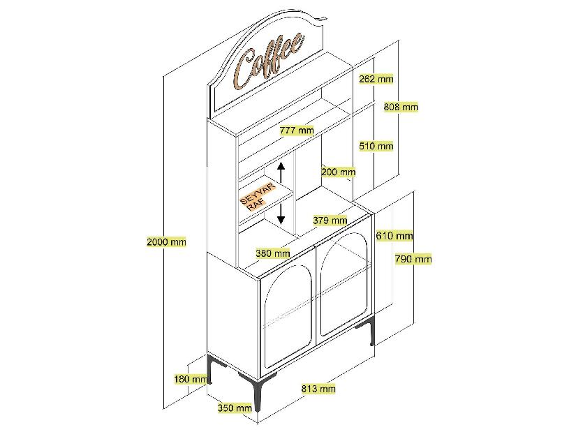 Příborník Lyantela 80 (bílá + černá)
