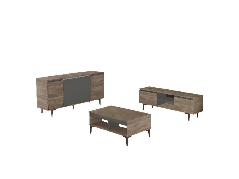 Sada nábytku do obývacího pokoje Arvoiden (ořech + antracit)
