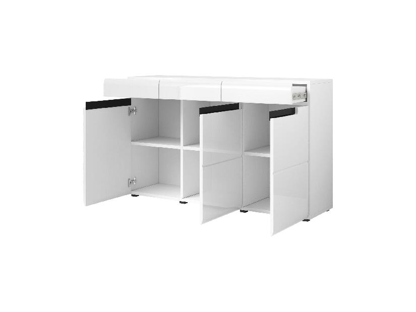 Komoda Hayle Typ 45 (bílá + bílý vysoký lesk)