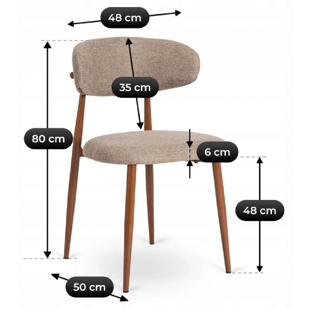  Jídelní židle Fabinko (béžová + ořech)