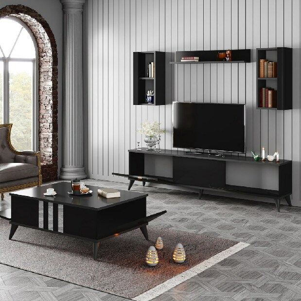 Obývací stěna Chromatic (Antracit + Černá)