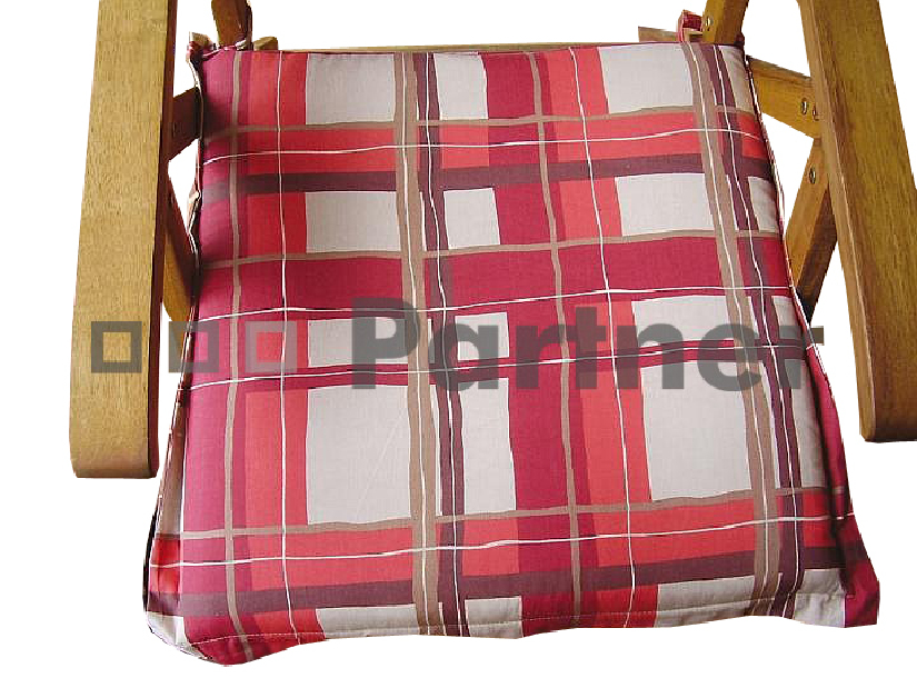 Zahradní matrace červená/hnědá kostka Annecy (k lehátku)