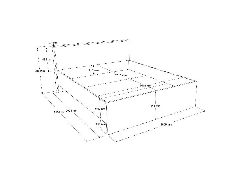 Manželská postel 200 cm Lomboretta 2 (bez roštu) (ořech)