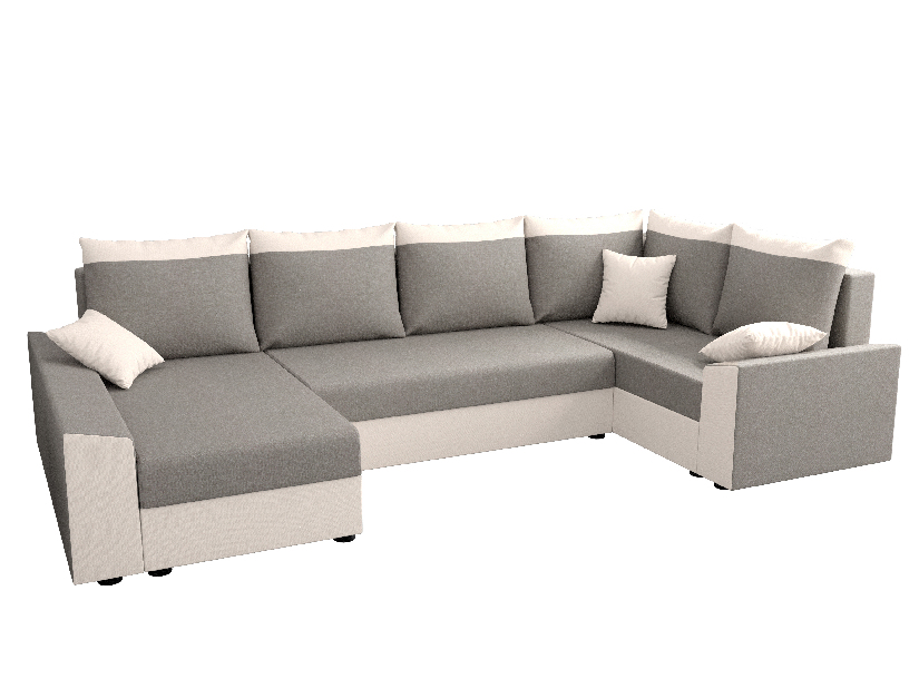 Rohová sedací souprava Paragon Long (světle šedá + bílá) (P)