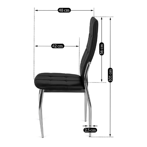 Jídelní židle Marinaleda (černá ekokůže)