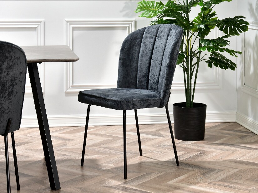 Jídelní židle Obrar (grafitová + zlatá)