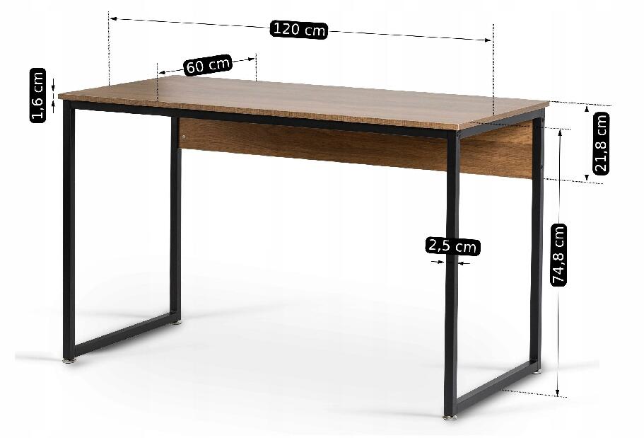 Psací stolek Regular (ořech + černá)