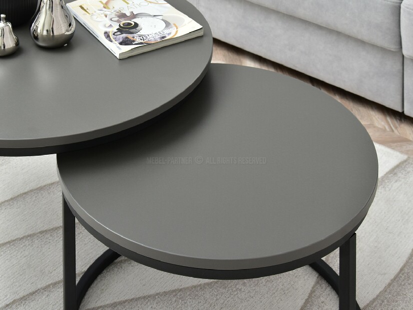 Set 2 konferenčních stolků Novedosa (grafitová + černá)