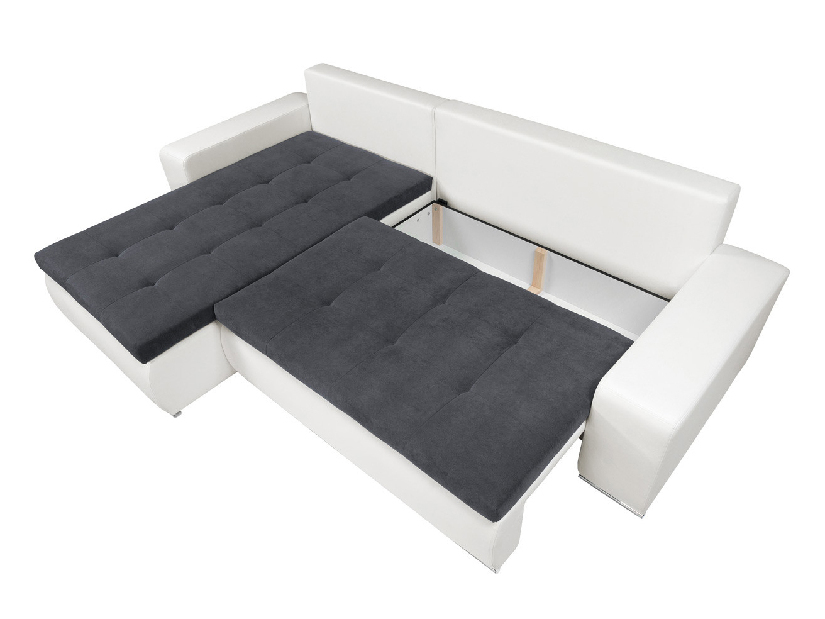 Rohová sedací souprava BRW Marina II Lux 3DL.URC bílá/modrošedá (L)