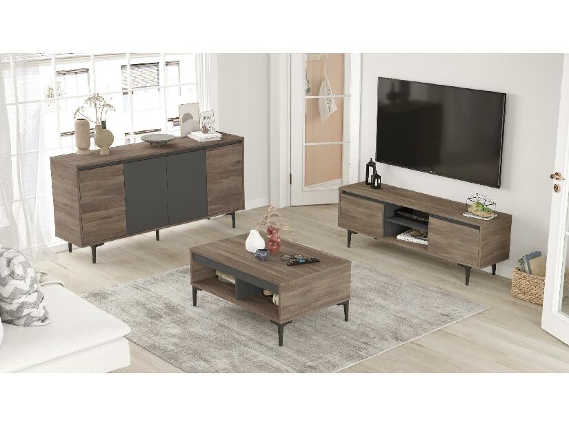 Sada nábytku do obývacího pokoje Arvoiden (ořech + antracit)
