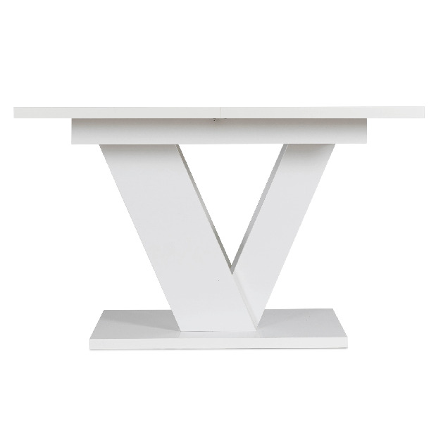 Rozkládací jídelní stůl Comentado (lesk bílý) (pro 4-6 osob)