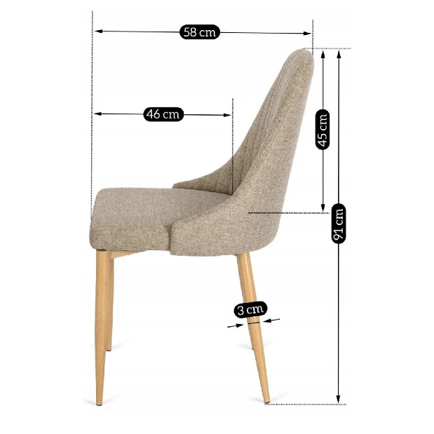 Jídelní židle Trasladal (béžová)