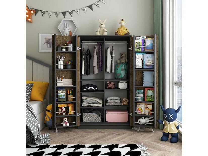 Šatní skříň Passek (antracitový ořech)