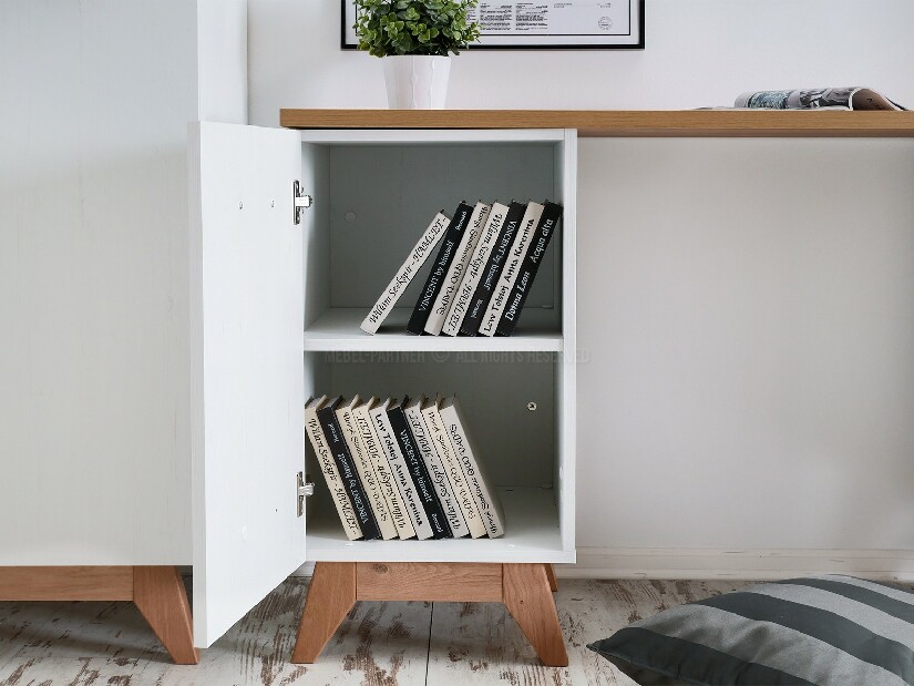 Nábytek do studentského pokoje Bajas 05 (bílý + dub)