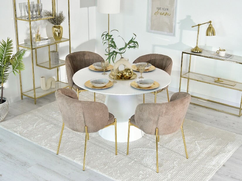 Židle Felix (béžová + zlatá)