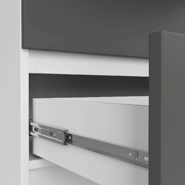 Komoda Kurtinaitis 10SZ (bílá + grafit)