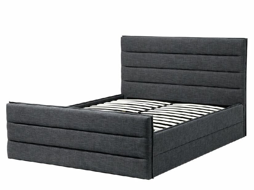 Manželská postel 160 cm VALDO (s roštem) (tmavě šedá)